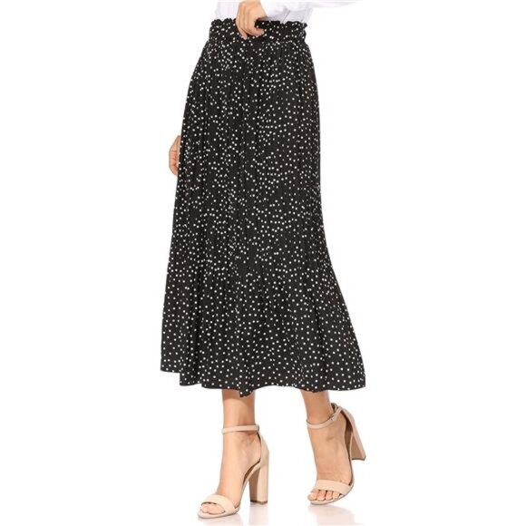 Pleated Midi Skirts for Women with Pockets, Elastic High Waisted Skirt Reg - Picture 1 of 6